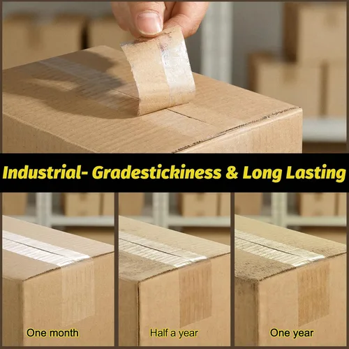 Miniatura 4 de Cinta de embalaje transparente, repuestos de cinta de embalaje resistente, 2 pulgadas x 65 yardas, cinta de envío de cinta de correo para envío