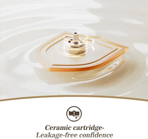 Miniatura 7 de Phiestina WE08E-BN - Grifo de lavabo de baño de una sola manija con placa de cubierta de 4 pulgadas y drenaje de metal, apto para instalación de 1