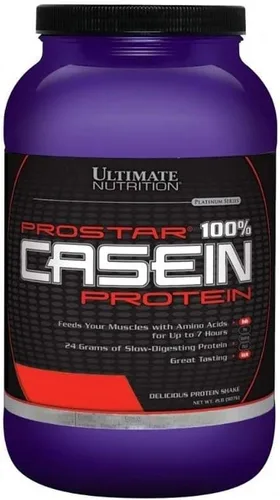 Ultimate Nutrition Prostar - Proteína en polvo micelar e hidrolizada de caseína – sin grasa durante la noche crecimiento muscular y recuperación con