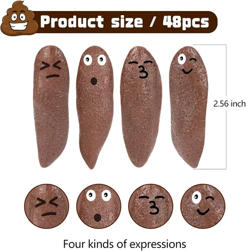 Miniatura 2 de 20 piezas de juguetes novedosos de tirachinas para dedos, caca de juguete para Halloween, caca falsa para juguetes novedosos y diversiones, caca