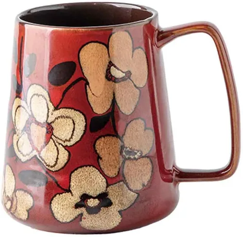 Miniatura 5 de Taza de café grande de cerámica de 24 onzas con asa, taza de café vintage, taza de té extra grande para oficina y hogar, apta para lavavajillas