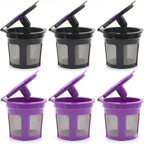 Miniatura 9 de Paquete de 4 tazas K reutilizables para cafeteras Keurig 2.0 y 1.0, cápsulas de café recargables universales compatibles con Keurig K-Mini, Duo