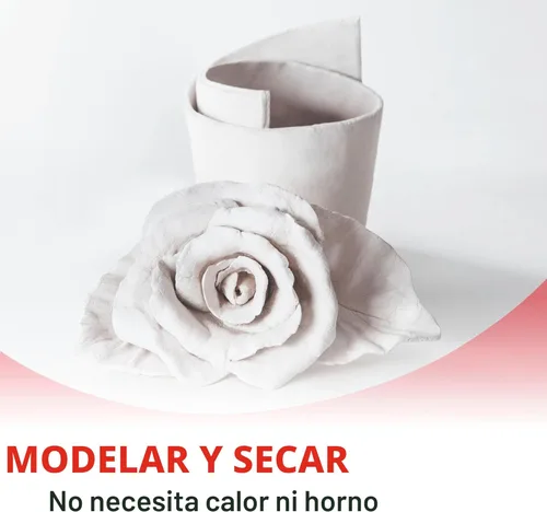 Miniatura 3 de Arcilla modeladora de endurecimiento al aire DAS, bloque de 1 kg, color blanco (387500)