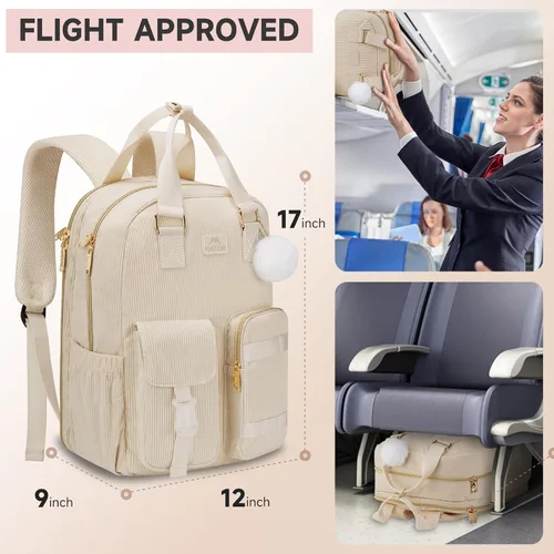 Miniatura 4 de MATEIN TSA - Mochila para adolescentes y niñas, de 15.6 pulgadas, bonita mochila de pana para laptop, estética, universidad, escuela, mochila