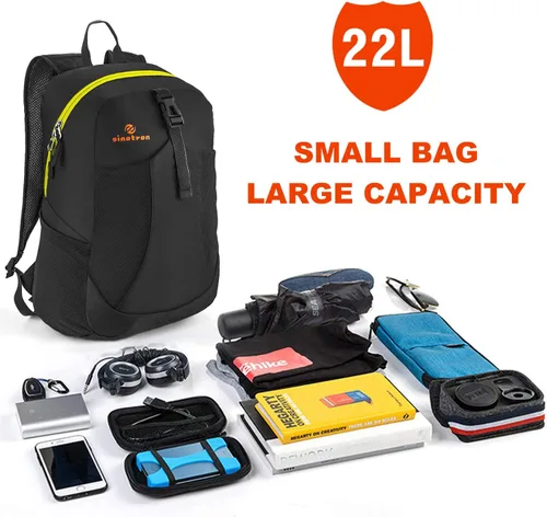 Miniatura 6 de Sinotron - Mochila de senderismo ligera y plegable de 22 l, mochila pequeña de senderismo, mochila de día para mujeres, hombres, viajes, camping