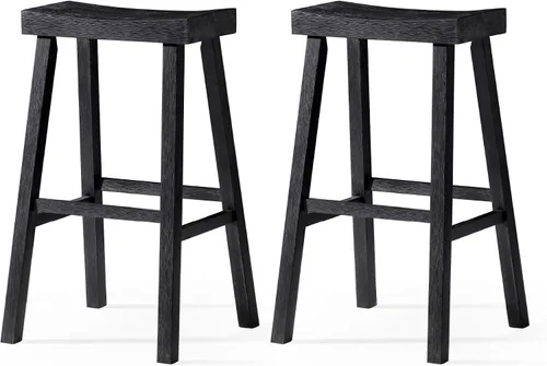 Miniatura 12 de Maven Lane Taburete de bar de cocina, moderno taburete de bar de madera de granja, sillas de isla de cocina, taburetes de bar de altura de bar
