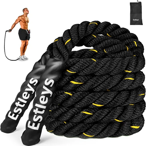 Cuerda de saltar pesada de 5 libras para hombres y mujeres, cuerda de saltar pesada para adultos, cuerdas de saltar pesadas para entrenamiento en