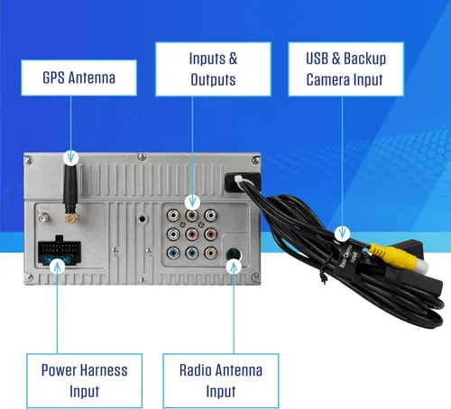 Miniatura 7 de JENSEN J3CA7W-BUC 7 pulgadas certificado Apple CarPlay Android Auto con cable o inalámbrico Pantalla táctil doble DIN Radio estéreo para coche