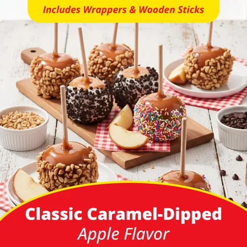 Miniatura 6 de Concord Foods Kit de manzana caramelo: regalo favorito de otoño - ¡Disfruta de manzanas masticables! Hace 10 manzanas de caramelo por caja, 5 onzas