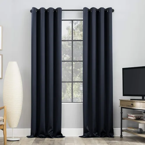 Miniatura 68 de Sun Zero Nordic - Juego de 2 paneles de cortinas con ojales de grado teatral extremo 100% opacas, 104" x 96" (2* 52" x 96"), cortinas opacas blanco