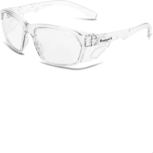 Miniatura 39 de ProtectX Anteojos de seguridad clásicos, lentes antivaho resistentes a los arañazos, gafas protectoras para el trabajo, interior/exterior, ANSI Z87.1