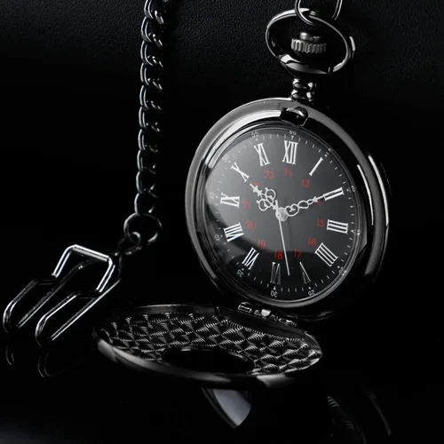 Miniatura 4 de Hollow Roman Digital Scale Men's Quartz Pocket Watches, Quartz Pocket Strap with Chain for Men