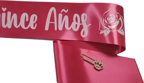 Miniatura 2 de It's My 15th Birthday Gifts for Teenage Girl Quince Anos - Banda de fiesta de quinceañera, banda rosa con extremos ajustables, viene con corona