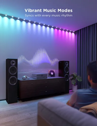 Miniatura 4 de Govee RGBIC - Tira de luces LED inteligentes que funciona con Alexa, lámpara de pared de interior que cambia de color, para fiestas, sincronización