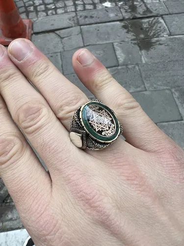 Miniatura 9 de Anillo de sello de Salomón de plata de Mercan Silver, anillo de estrella de David, anillo de sello de plata de ley, plata 925k
