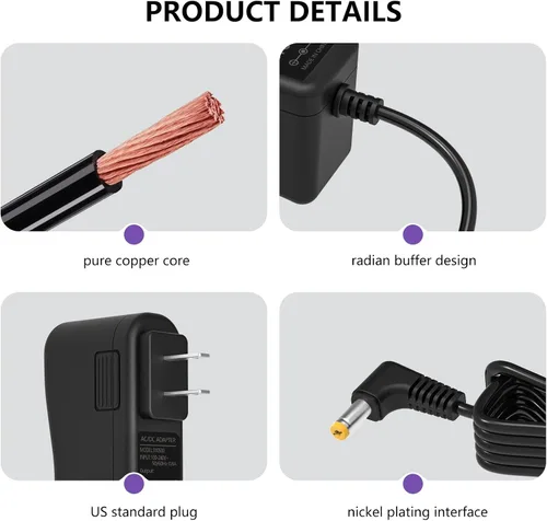 Miniatura 5 de Cargador de fuente de alimentación de 9.5 V para Casio ADE95100LU Casio Piano Keyboard SA76 SA77 SA46 CTK-2080 CTK-2550 CTK-3200 Reemplazo