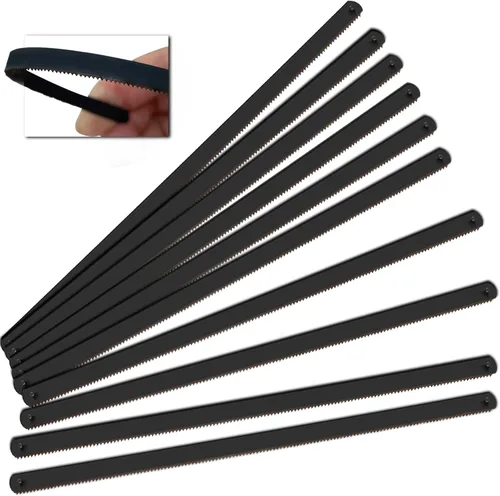 Hanpex Juego de hojas de sierra bimetálicas HSS Pro Mini de 6 pulgadas, juego de cuchillas de sierra de corte de acabado fino 24 TPI, 10 piezas