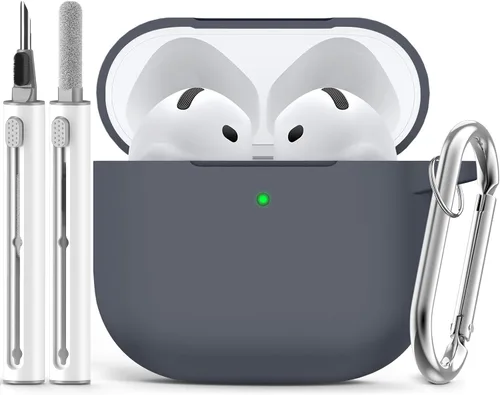 Miniatura 23 de Ljusmicker – Funda para AirPods 4 (2024) con cierre magnético en la tapa y juego de limpieza, funda protectora de silicona suave para Apple AirPods