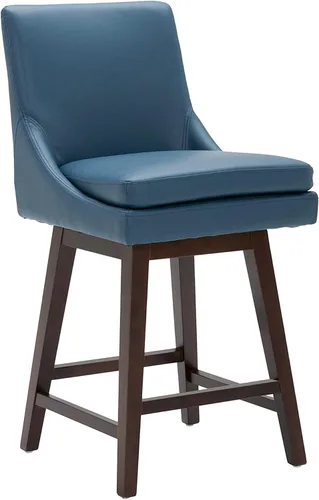 Miniatura 40 de CHITA Taburete de bar giratorio de altura de mostrador, taburete de bar tapizado, altura del asiento de 26.8 pulgadas de alto, tela en niebla