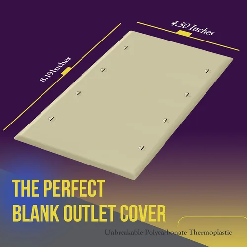 Miniatura 2 de Enerlites Cubierta de Dispositivo en Blanco Placa de Pared, Acabado Brillante, Tamaño 4-Gang 4.50" x 8.19", Policarbonato Termoplástico Irrompible