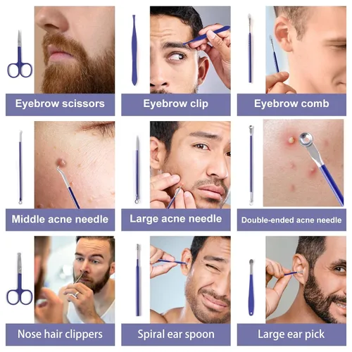 Miniatura 4 de Juego de manicura y pedicura para mujer, juego de cortaúñas 32 en 1, herramientas profesionales de cuidado de uñas, incluye cuidado facial, uñas