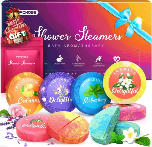 POPCHOSE Vaporizadores de Ducha de Aromaterapia, Rellenos de Media para Mujeres, Regalos de Navidad para Adolescentes y Mujeres, Cuidado Personal y