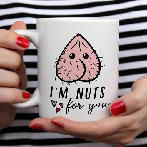 Miniatura 4 de YouNique Designs Taza con texto en inglés "I Nuts about You", taza de café de aniversario para hombres, taza de cumpleaños para novio, novia