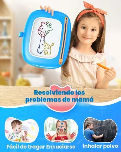 Miniatura 6 de Seimome Juguetes para niños pequeños de 1 a 3 años, tablero de dibujo magnético, pizarra para garabatear, juguetes educativos y de aprendizaje