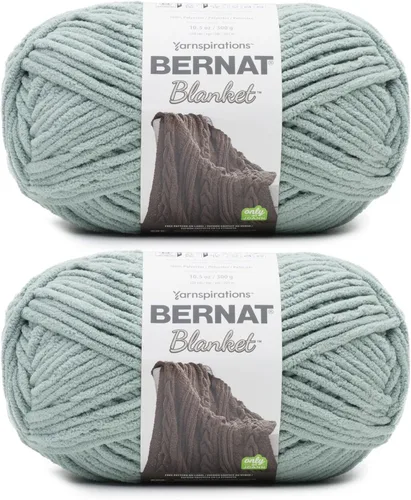 Miniatura 103 de Bernat - Estambre para mantas súper esponjoso acrílico, 2 paquetes de 300g/10.5 onzas, #6, chenilla gruesa de peso pesado para tejer y crochet