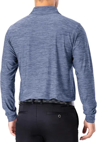 Miniatura 18 de NAVISKIN Camisas polo para hombre, de secado rápido, UPF 50, manga larga y corta, que absorben la humedad