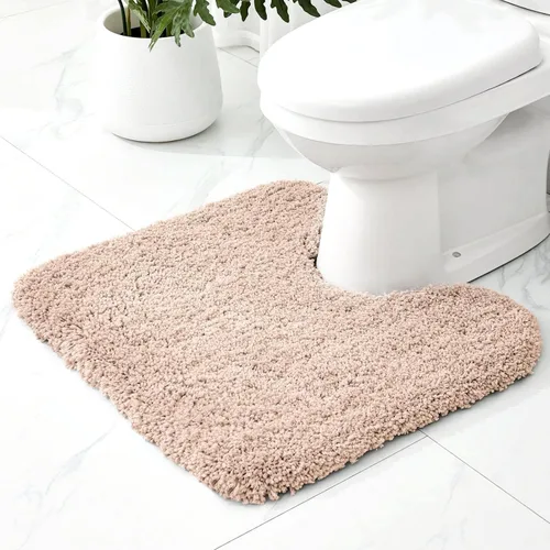 Miniatura 44 de Alfombras de baño antideslizantes, lavables, ultra gruesas, suaves, de microfibra absorbente, de látex de espuma de alta densidad, con respaldo Beige