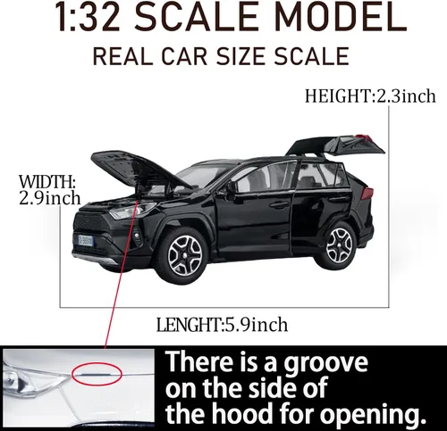 Miniatura 3 de Modelo de coche compatible con 1/32 de aleación de juguete fundido a presión modelo coleccionable con luz y sonido vehículo de juguete para niños