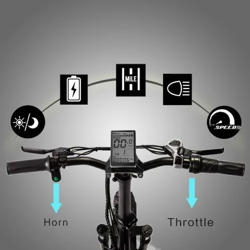 Miniatura 7 de Bicicleta eléctrica plegable con neumáticos gordos Narrak, batería extraíble de litio de 48V y 624Wh, motor sin escobillas de pico de 1100W