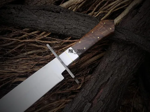Miniatura 4 de PAL 2000 KNIVES Cuchillo Bowie hecho a mano de acero al carbono de 17 pulgadas - mango de madera rosa con funda 6057
