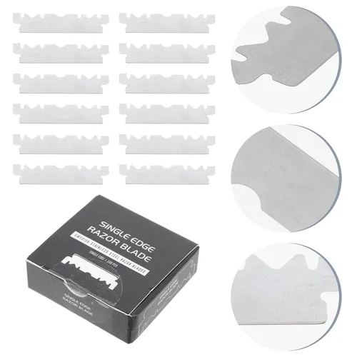 Miniatura 2 de Beaupretty 100 unids rasuradora de mano cuchilla de afeitar facial de acero cortador de cara barbería rasuradora de cara hombres cortador de fresado