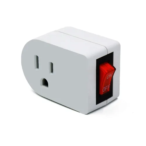 Miniatura 3 de Wideskall® - Interruptor de encendido/apagado de alimentación con luz roja, enchufe de pared de 3 puntas con conexión a tierra, adaptador de toma