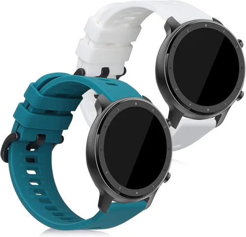 kwmobile Correas compatibles con correas Huami Amazfit GTR (1.77 pulgadas) / GTR 2 / GTR 2e / GTR3 / GTR 3 Pro - 2 correas de silicona de repuesto