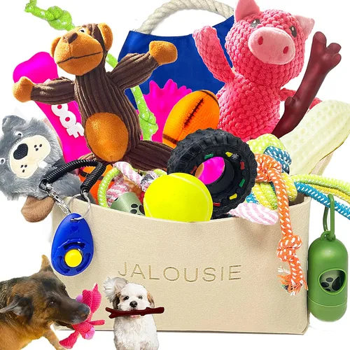 Jalousie - Paquete múltiple de juguetes chirriantes para perros, paquete a granel, juguete para cachorros - Juguetes para cachorros para mascotas de