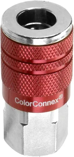 Acoplador ColorConnex, tipo industrial D, 1/4" FNPT, rojo - A73410D
