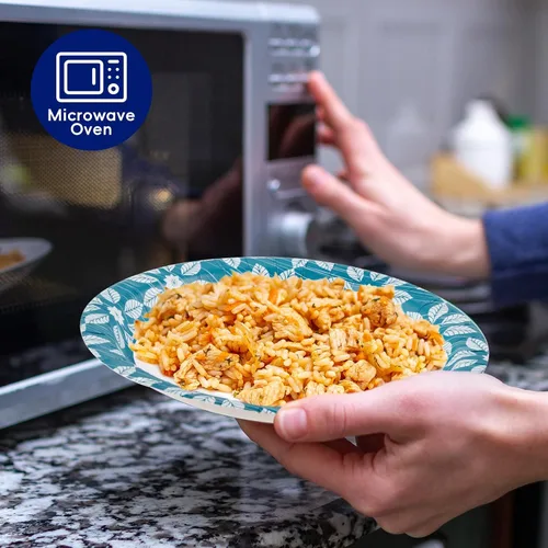 Miniatura 3 de JOLLY CHEF - Platos de papel desechables de 10 pulgadas, paquete de 140 unidades, platos de papel impresos resistentes para uso diario, a prueba