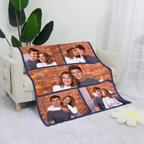 Miniatura 7 de Manta personalizada con imagen, manta personalizada para parejas, manta de fotos para sofá, familia, Navidad, Halloween, cumpleaños, boda, regalos 5