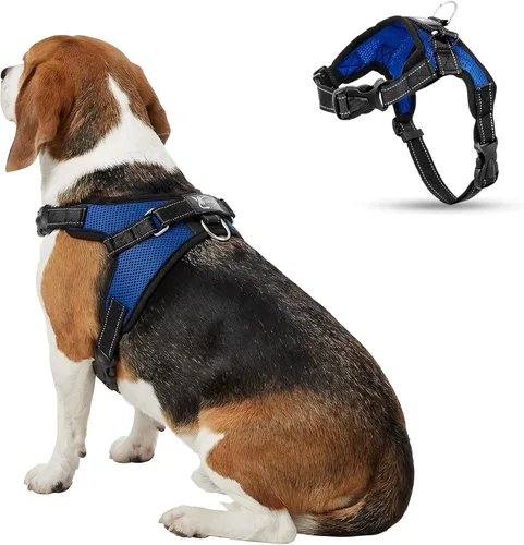 Miniatura 22 de Arnés ajustable reflectante para perro con asa evita tirones, XXS, Negro