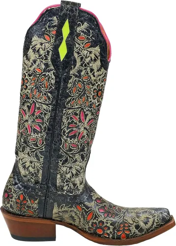 Miniatura 4 de Johnny Ringo Legacy Collection Granero Negro Floral Incrustación 922-37T