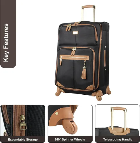 Miniatura 2 de Steve Madden Colección de equipaje de diseñador Maleta ligera y expandible para hombres y mujeres Bolsa de transporte duradera de 20 pulgadas