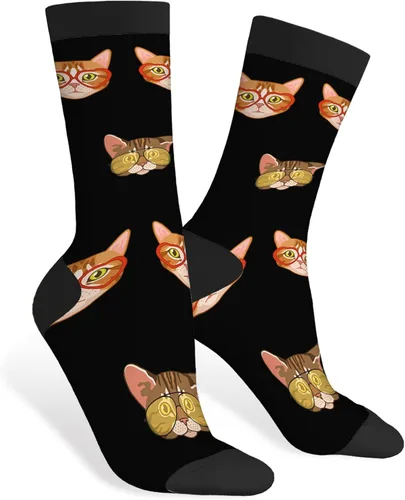 AOYEGO Calcetines divertidos con guirnalda de bombillas brillantes, calcetines casuales novedosos, diseño de color de contraste para mujeres y