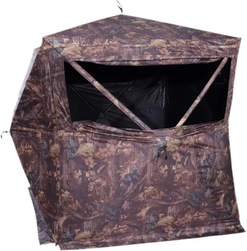 HME Executioner 300D Cervidae Camo Tela resistente al agua, altura de pie 67 pulgadas, persiana emergente para tres personas