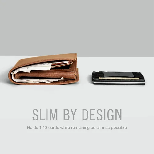 Miniatura 5 de The Ridge - Billetera delgada minimalista para hombre, Negro