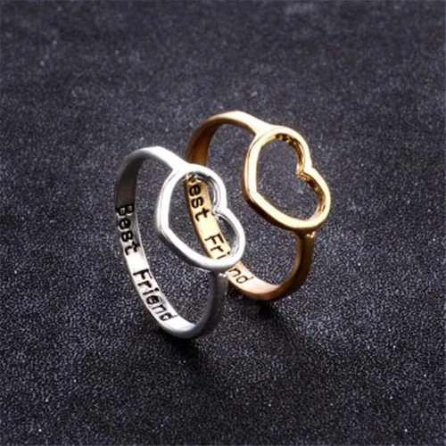 Miniatura 3 de Aineecy Infinity Love Heart Rings Set for Friendship Geometric Hollow Peach Heart Engraved Letter Index Finger Rings for Women Girls Graduation Gift