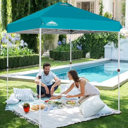 Miniatura 475 de EAGLE PEAK Tienda de campaña desplegable con bolsa de transporte con ruedas, 8 estacas, 4 cuerdas, 4 bolsas de peso, toldo de tienda de campaña