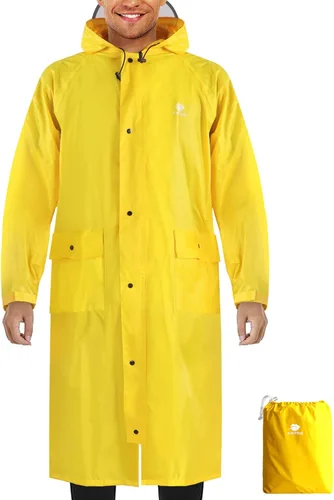 Miniatura 9 de Anyoo Poncho de lluvia con capucha, impermeable, ligero, para hombres, mujeres y adultos, con bolsillo para senderismo, camping, actividades al aire